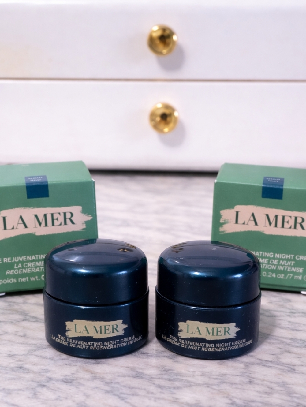 La Mer Rejuvenating Night Cream Minis 7 ml x2 New In Box Deluxe Samples